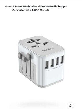 All in One Wall Charger Converter with 4 USB Outlets